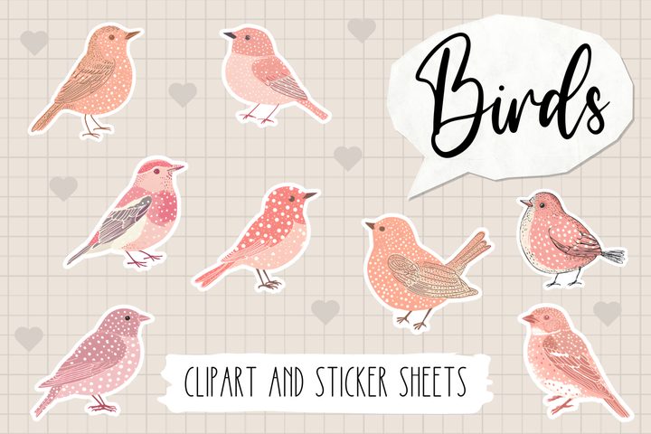 Birds Sticker and Sticker Sheets