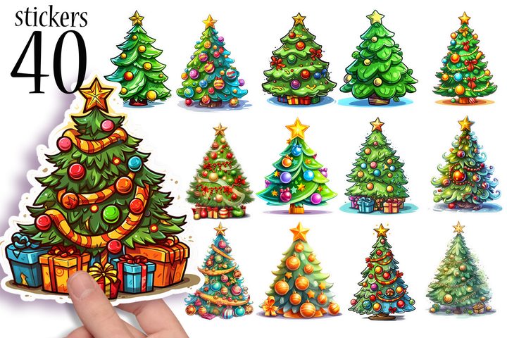 Christmas Tree Printable Sticker Sheets
