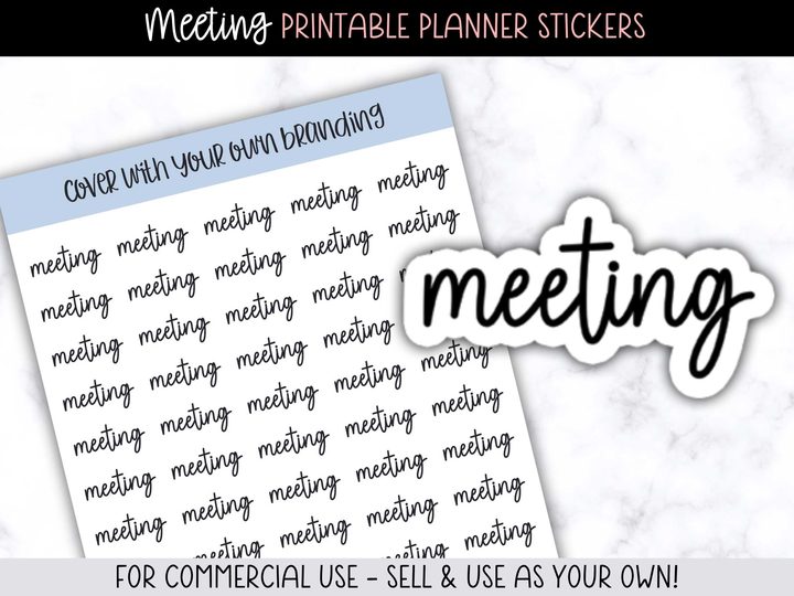 Meeting Printable Planner Stickers