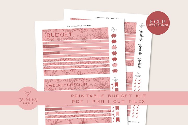 Printable Budget Planner Sticker Kit